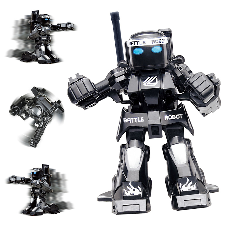 전투 RC 로봇 2 채널 2.4GHz 바디 센스 원격 제어 장난감 로봇 권투 소리와 표시 라이트 모델 키즈 선물